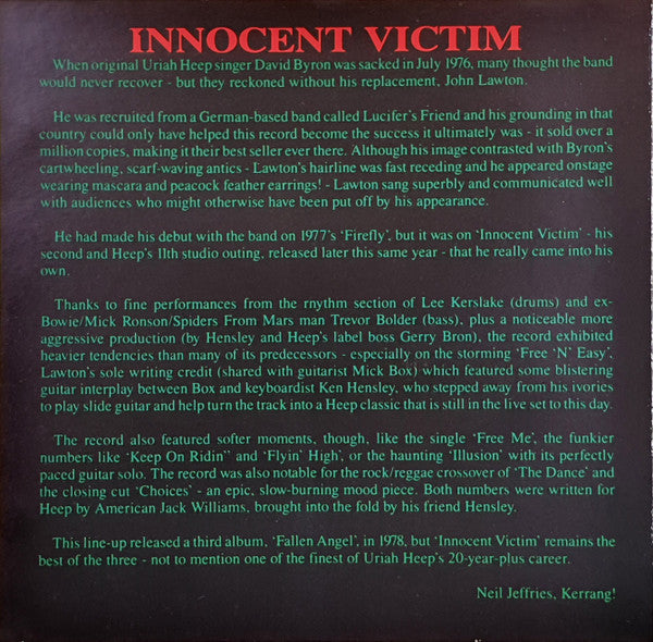 Uriah Heep : Innocent Victim (CD, Album, RE)