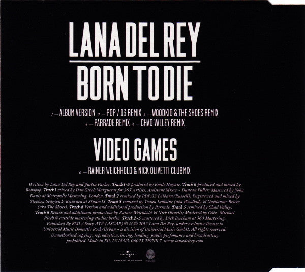 Lana Del Rey : Born To Die (The Remix EP) (CD, EP)