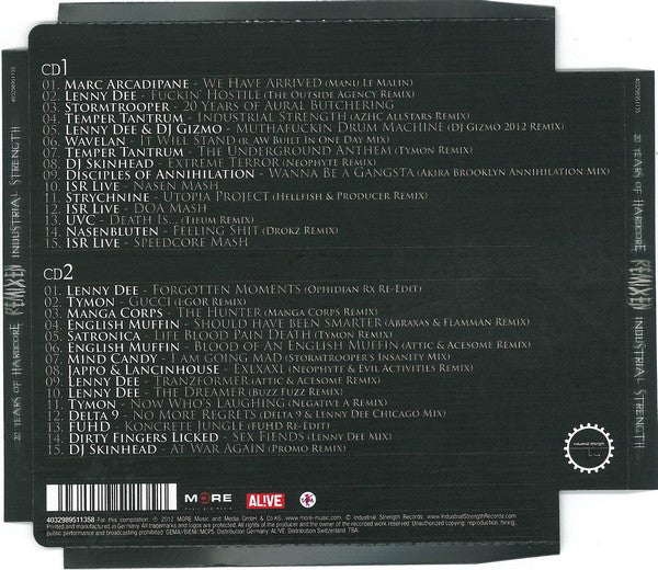 Various : 20 Years Of Hardcore - Remixen Industrial Strength (2xCD, Comp)