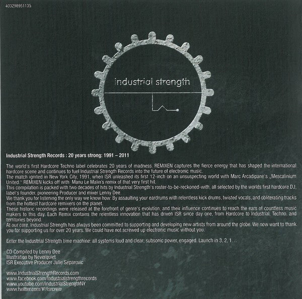 Various : 20 Years Of Hardcore - Remixen Industrial Strength (2xCD, Comp)