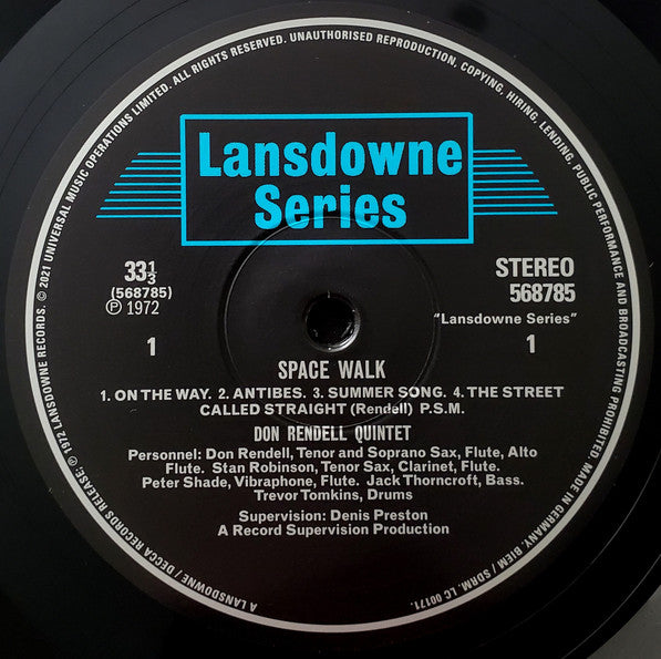 Don Rendell Quintet : Space Walk (LP, Album, Ltd, RE, RM, RP, 180)