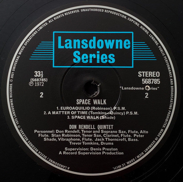 Don Rendell Quintet : Space Walk (LP, Album, Ltd, RE, RM, RP, 180)