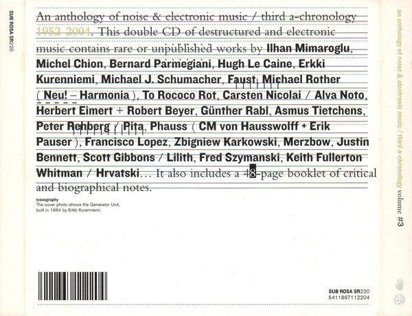 Various : An Anthology Of Noise &amp; Electronic Music / Third A-Chronology 1952-2004 (2xCD, Comp)