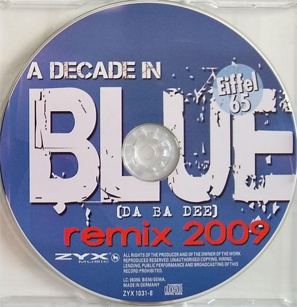 Eiffel 65 : A Decade In Blue (Da Ba Dee) Remix 2009 (CD, Single)