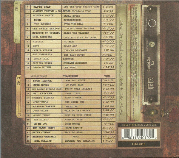 Various : Johnny Boy Would Love This... A Tribute To John Martyn (2xCD, Comp, Dig + DVD-V)
