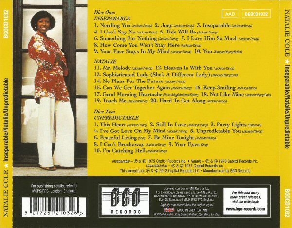 Natalie Cole : Inseparable / Natalie / Unpredictable (CD, Comp, RM + CD, Album, RM + Comp)