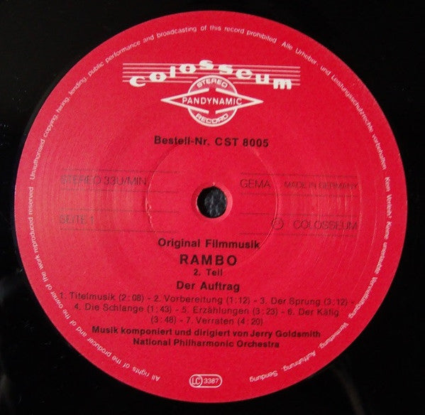 Jerry Goldsmith : Rambo: 2. Teil - Der Auftrag (Original Filmmusik) = Rambo: First Blood Part II (Original Soundtrack) (LP, Album)