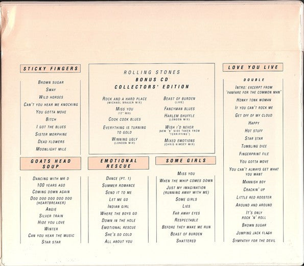 The Rolling Stones : Collection 1971-1989 (Box, Comp, Ltd + CD, Album + CD, Album + CD, Album)