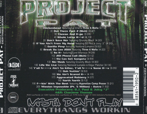 Project Pat : Mista Don't Play (Everythangs Workin) (CD, Album)