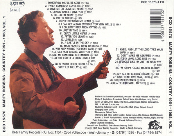 Marty Robbins : Country 1951-1958 (5xCD, Comp + Box)