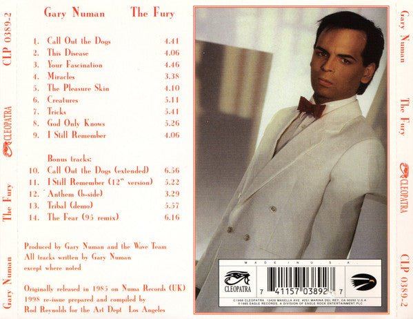 Gary Numan : The Fury (CD, Album, RE, RM)