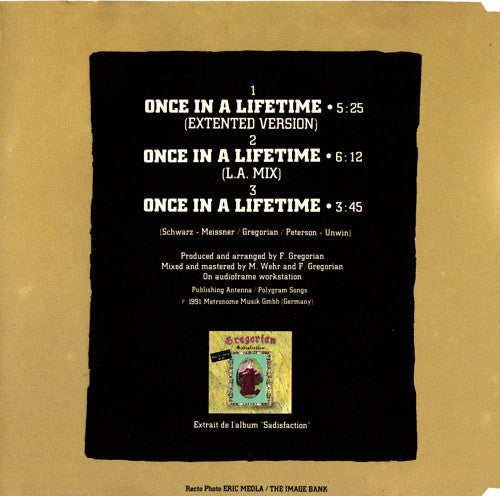 Gregorian (3) Feat. Sisters Of Oz : Once In A Lifetime (CD, Maxi)