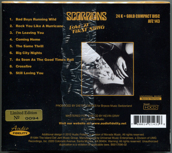 Scorpions : Love At First Sting (HDCD, Album, Ltd, Num, RE, RM, 24 )