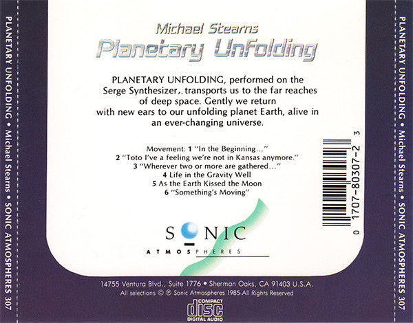 Michael Stearns : Planetary Unfolding (CD, Album, RE, RP)