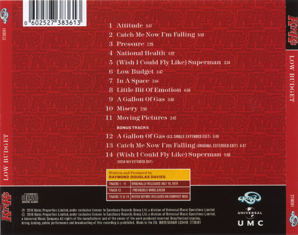 The Kinks : Low Budget (CD, Album, RE, RM)