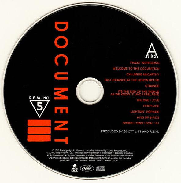 R.E.M. : Document (CD, Album, RE, RM + CD, Album, Liv + Box, 25t)
