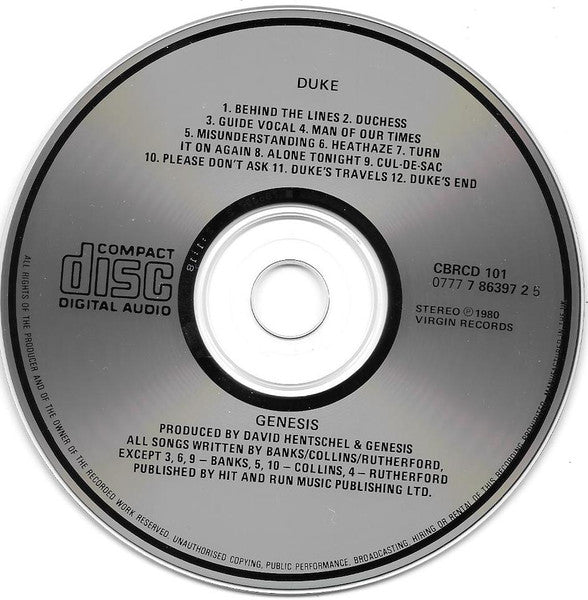 Genesis : Duke (CD, Album, RE)