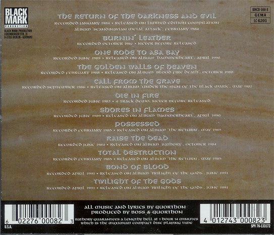 Bathory : Jubileum Volume II (CD, Comp)
