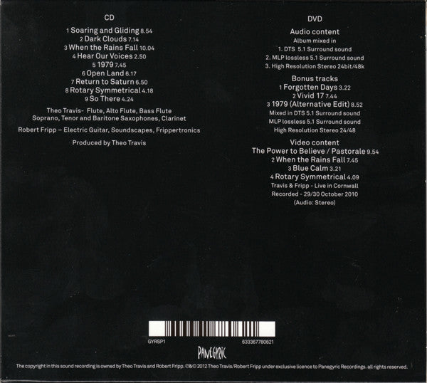 Travis &amp; Fripp : Follow (CD, Album + DVD-V, Multichannel + Dig)