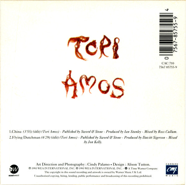Tori Amos : China (CD, Single, Car)