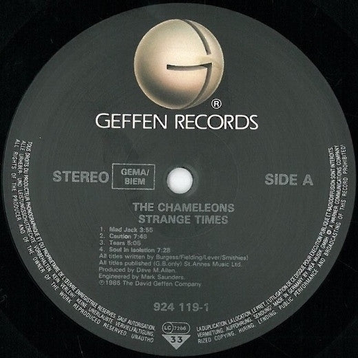 The Chameleons : Strange Times (LP, Album, Pin)