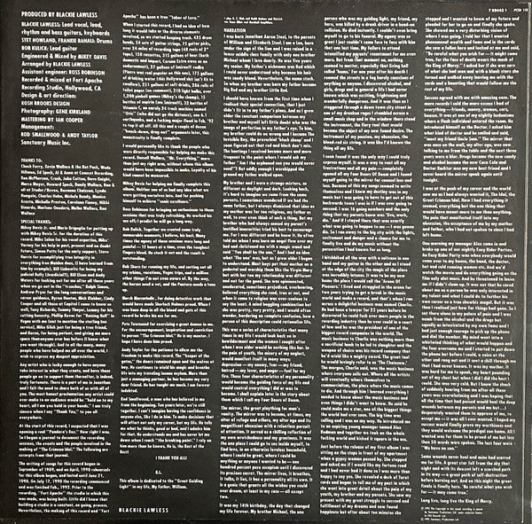 W.A.S.P. : The Crimson Idol (LP, Album)