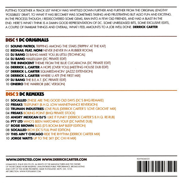Derrick Carter : House Masters (2xCD, Comp)