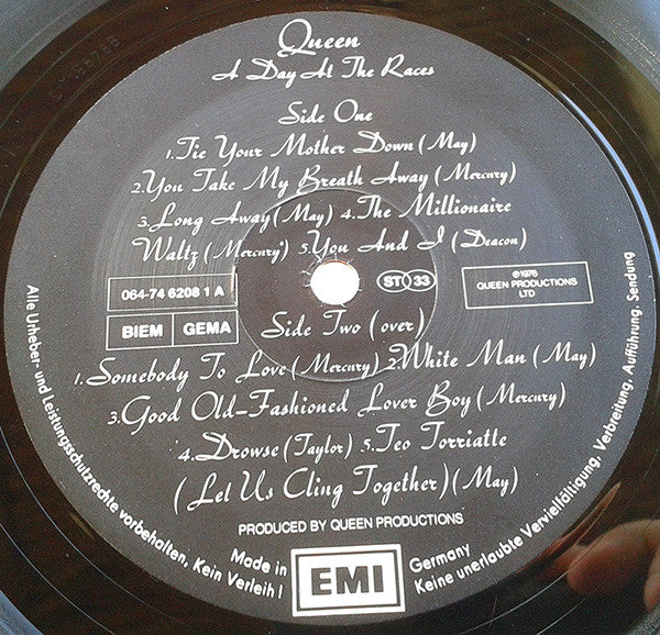 Queen : A Day At The Races (LP, Album, RE, Gat)