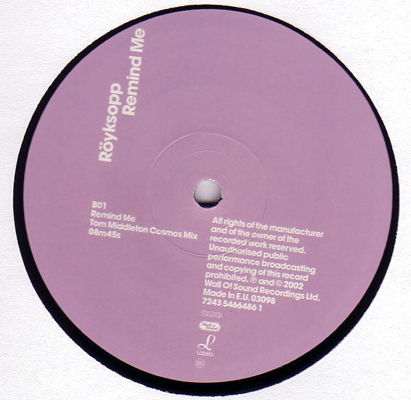Röyksopp : Remind Me (12")