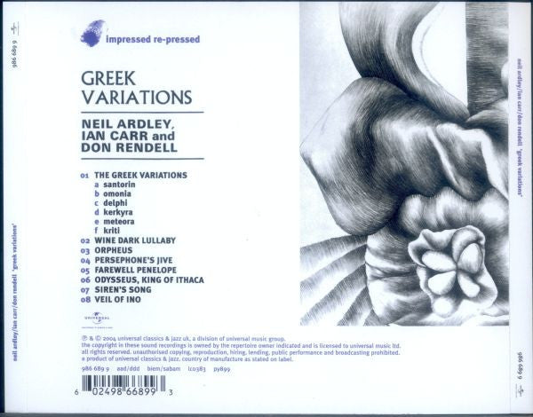 Neil Ardley / Ian Carr / Don Rendell : Greek Variations &amp; Other Aegean Exercises (CD, Album, RE)