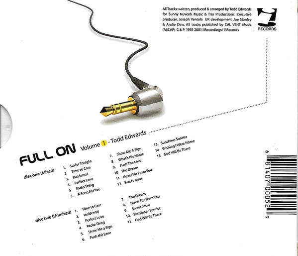 Todd Edwards : Full On (Volume 1) (CD, Album, Mixed + CD, Album)