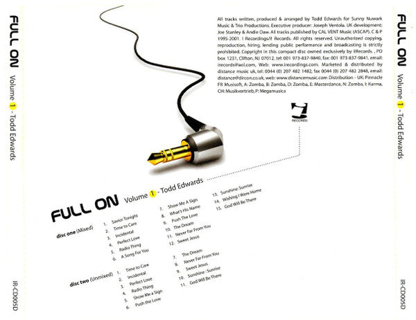 Todd Edwards : Full On (Volume 1) (CD, Album, Mixed + CD, Album)