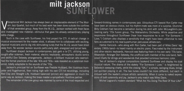 Milt Jackson : Sunflower (CD, Album, RE, RM)
