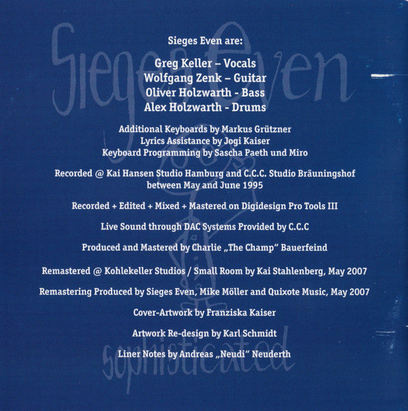 Sieges Even : Sophisticated (CD, Album, RE, RM)