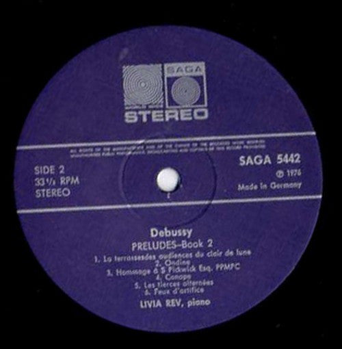 Debussy*, Livia Rev : Preludes, Book 2 (LP)