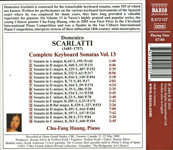 Domenico Scarlatti, Chu-Fang Huang : Complete Keyboard Sonatas Vol. 13 (CD, Album)