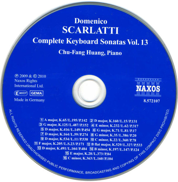 Domenico Scarlatti, Chu-Fang Huang : Complete Keyboard Sonatas Vol. 13 (CD, Album)