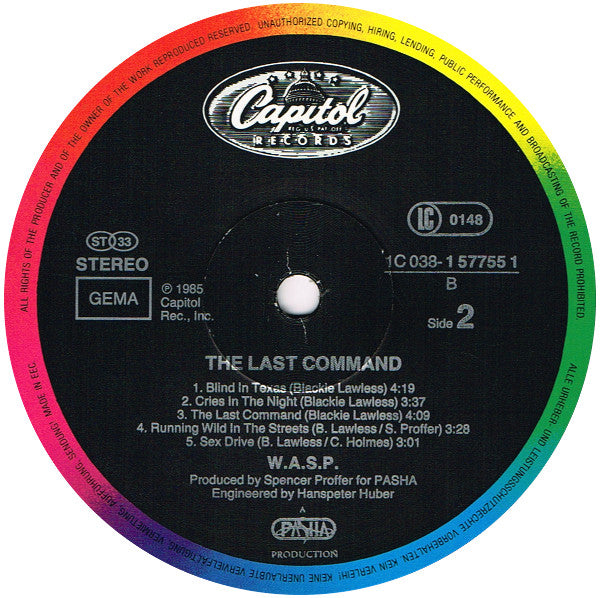 W.A.S.P. : The Last Command (LP, Album, RE)