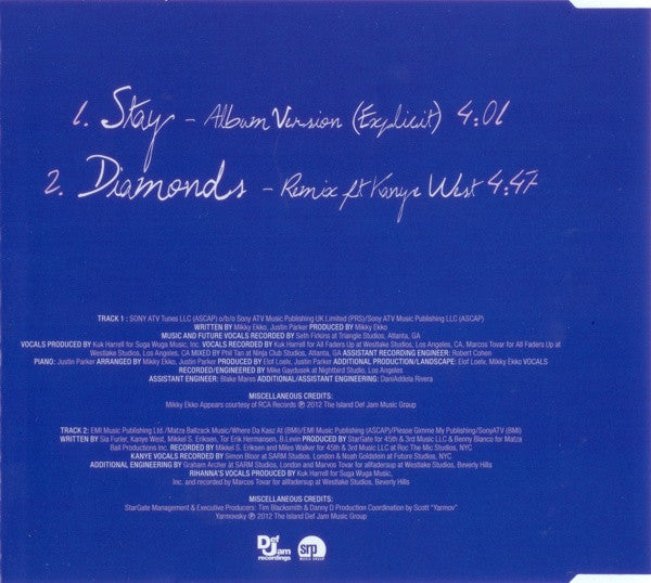 Rihanna Feat. Mikky Ekko : Stay (CD, Single)