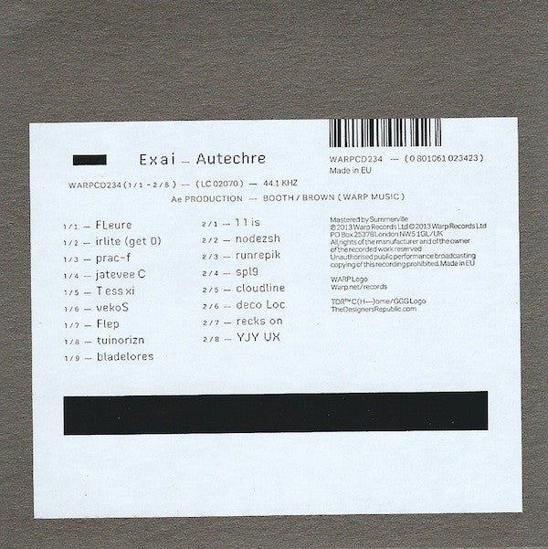 Autechre : Exai (2xCD, Album, Car)