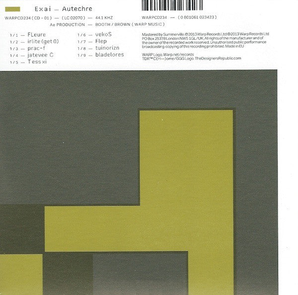 Autechre : Exai (2xCD, Album, Car)