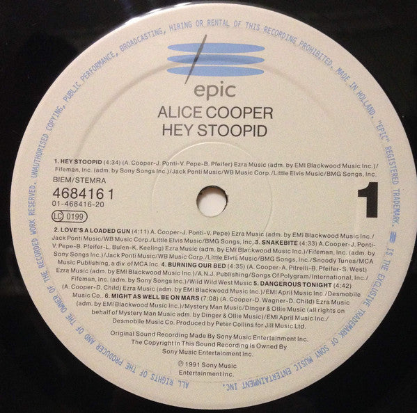 Alice Cooper (2) : Hey Stoopid (LP, Album)
