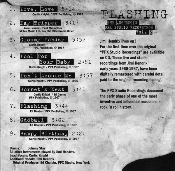 Jimi Hendrix : Flashing (CD, Album, RM)