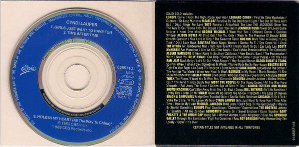 Cyndi Lauper : Girls Just Want To Have Fun / Time After Time / Hole In My Heart (CD, Mini, Maxi)