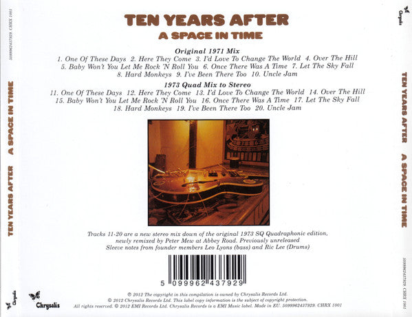 Ten Years After : A Space In Time (CD, Album, RE)