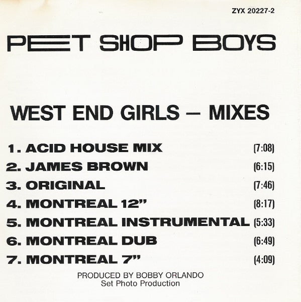 Pet Shop Boys : West End Girls (Mixes) (CD, Maxi)