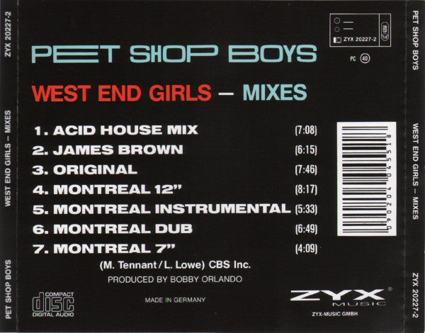 Pet Shop Boys : West End Girls (Mixes) (CD, Maxi)