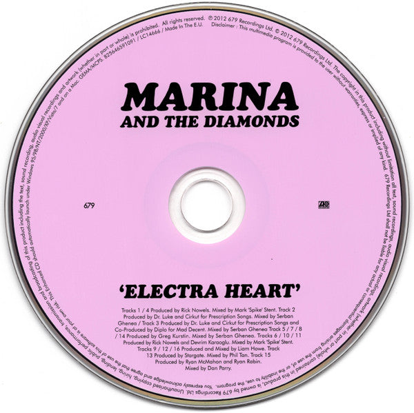 Marina &amp; The Diamonds : Electra Heart (CD, Album, Dlx, Enh)