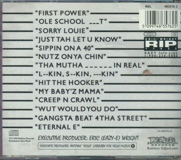 Eazy-E : Str8 Off Tha Streetz Of Muthaphukkin Compton (CD, Album)