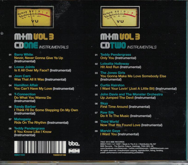 John Morales : The M+M Mixes Volume 3 Instrumentals (2xCD, Comp)